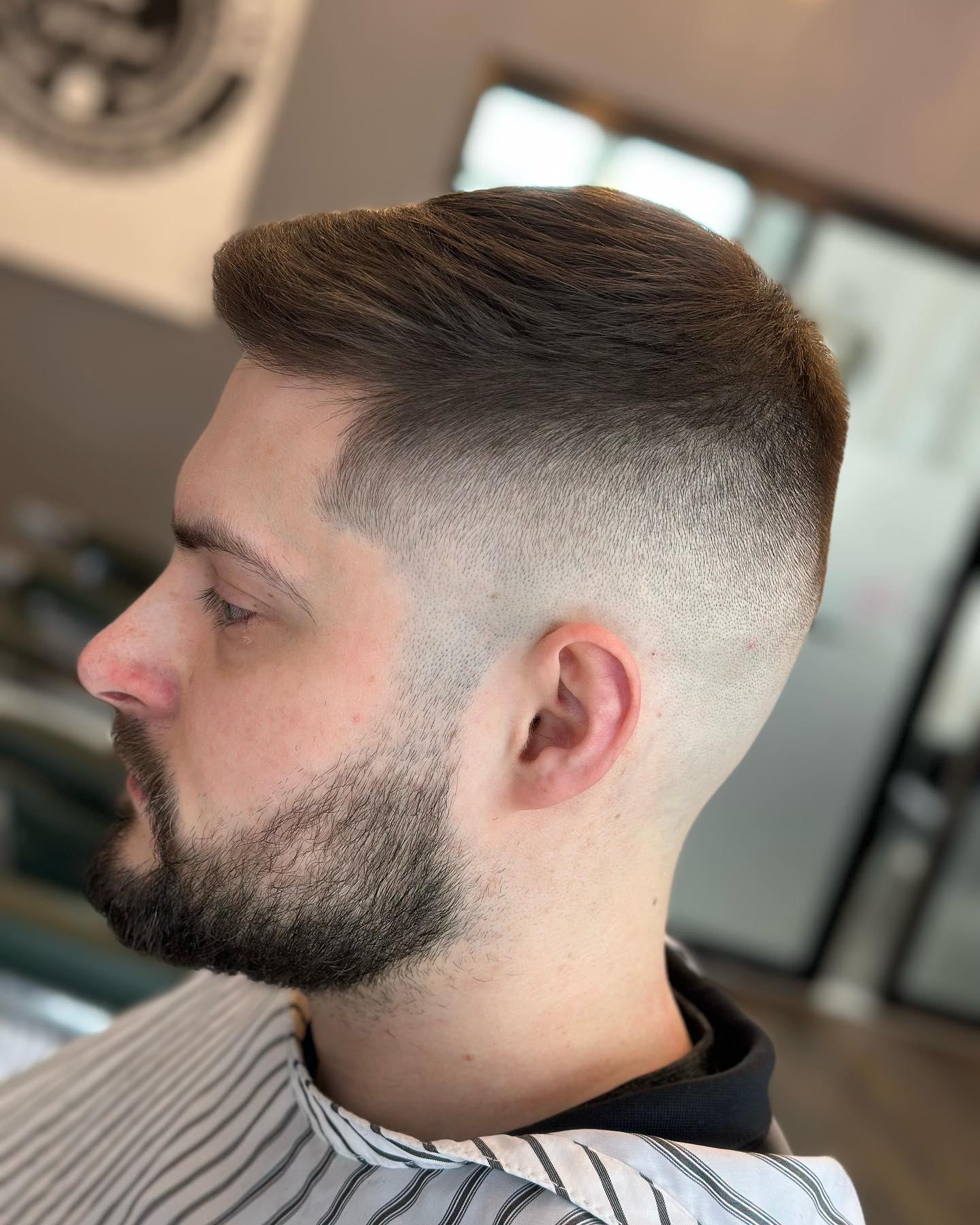 Sharp lineup and fade blend at KB Barbering